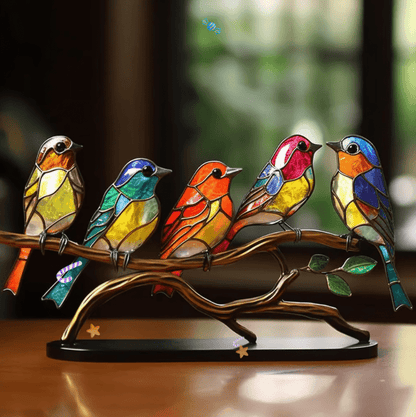 Stained Glass Bird Suncatcher for Enchanting Home Decor