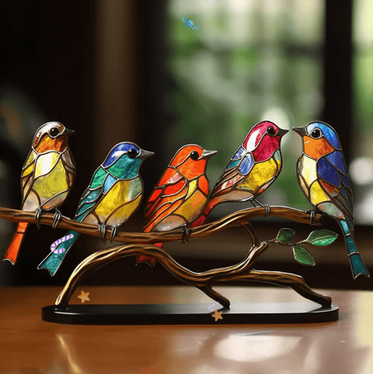 Stained Glass Bird Suncatcher for Enchanting Home Decor
