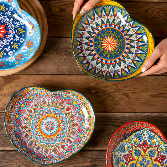 Vibrant Ceramic Deep Plates for Stylish, Mess-Free Dining