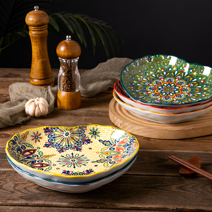 Vibrant Ceramic Deep Plates for Stylish, Mess-Free Dining