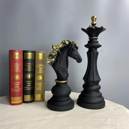 Elegant Modern Chess Piece Sculpture Decor
