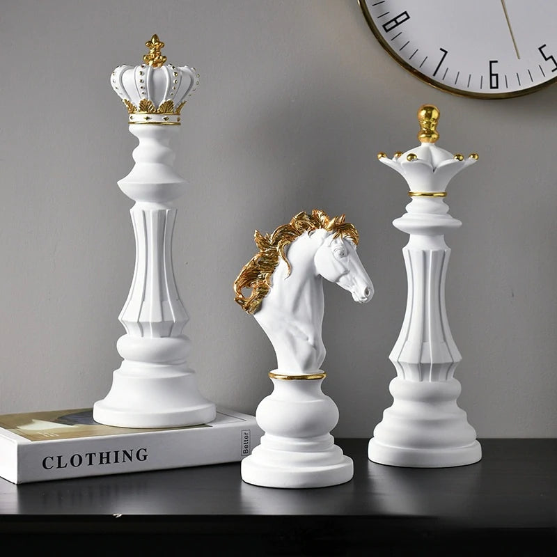 Elegant Modern Chess Piece Sculpture Decor