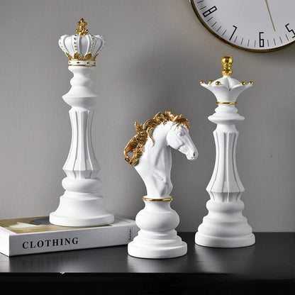 Elegant Modern Chess Piece Sculpture Decor