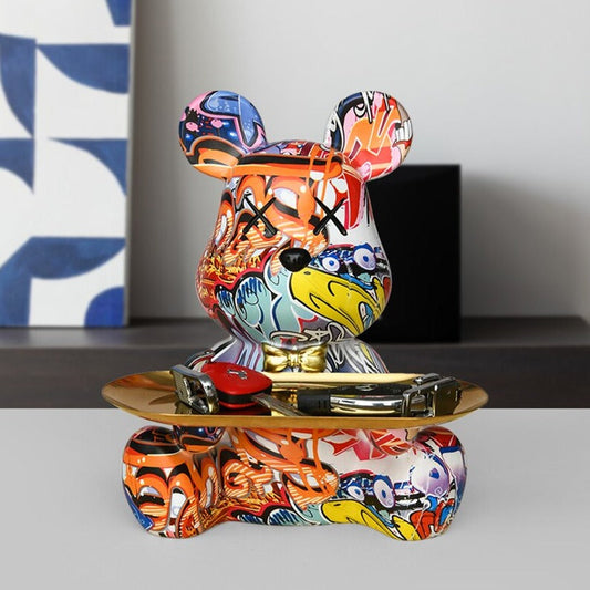 Moderne Graffiti Sculptuur met Tray