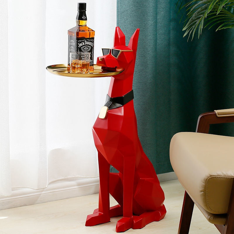 Doberman Nordic Sculptuur Accent Dienblad Tafel