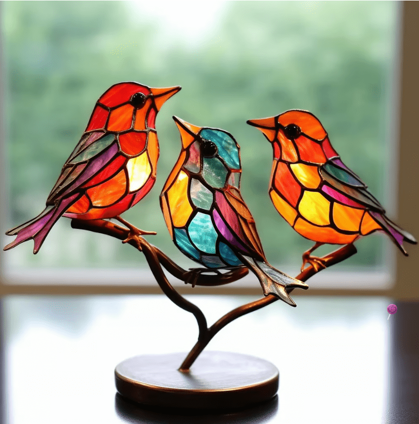 Stained Glass Bird Suncatcher for Enchanting Home Decor
