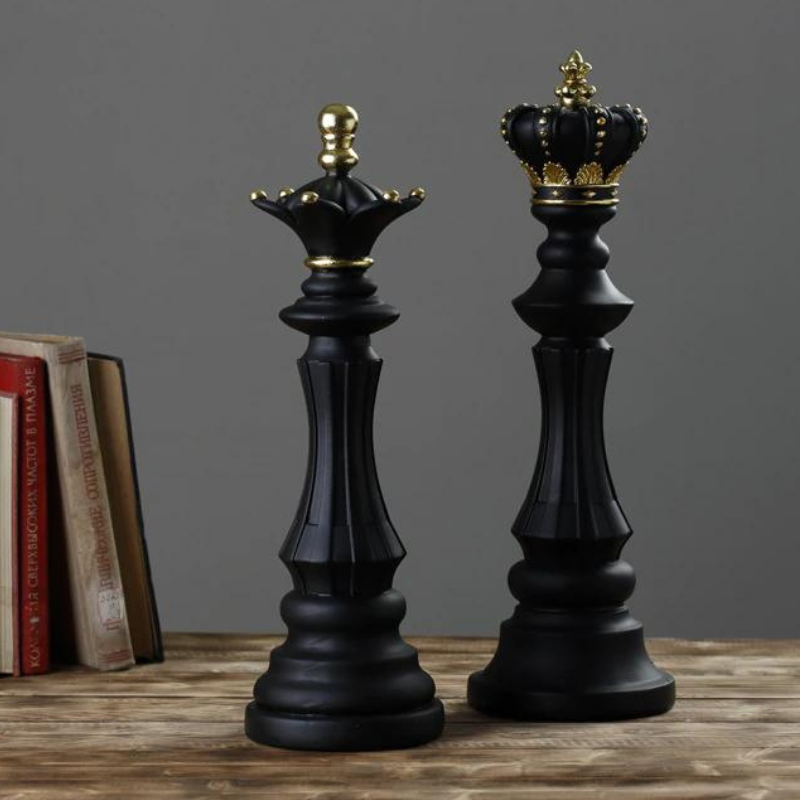 Elegant Modern Chess Piece Sculpture Decor