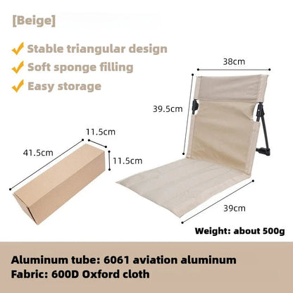 Ultralight Padded Camping Chair with Aluminum Frame and Weatherproof Design