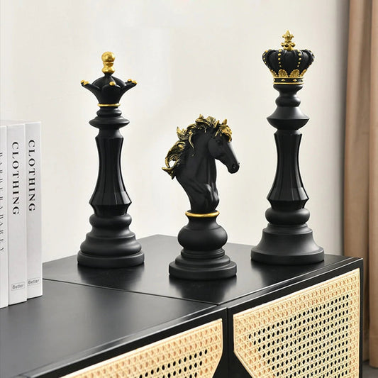 Elegant Modern Chess Piece Sculpture Decor