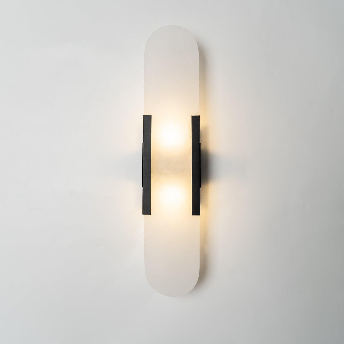 Elegante Langwerpige Albasten Wandlamp Melange