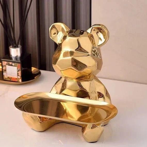 Moderne Geometrische Beer Sculptuur Tray