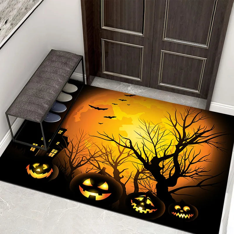 Spooky Halloween Welcome Doormat for Front Door Decor