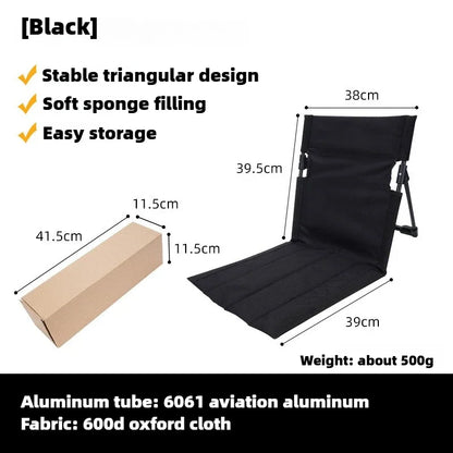 Ultralight Padded Camping Chair with Aluminum Frame and Weatherproof Design