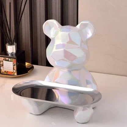 Moderne Geometrische Beer Sculptuur Tray