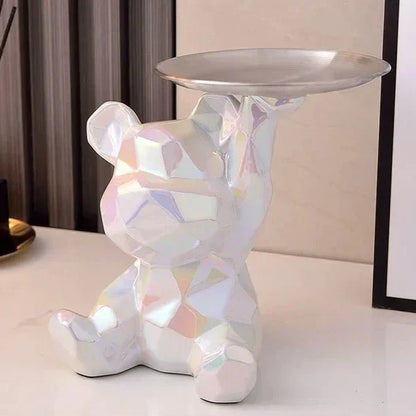 Moderne Geometrische Beer Sculptuur Tray