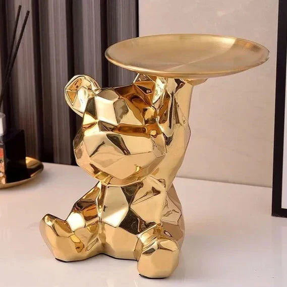 Moderne Geometrische Beer Sculptuur Tray