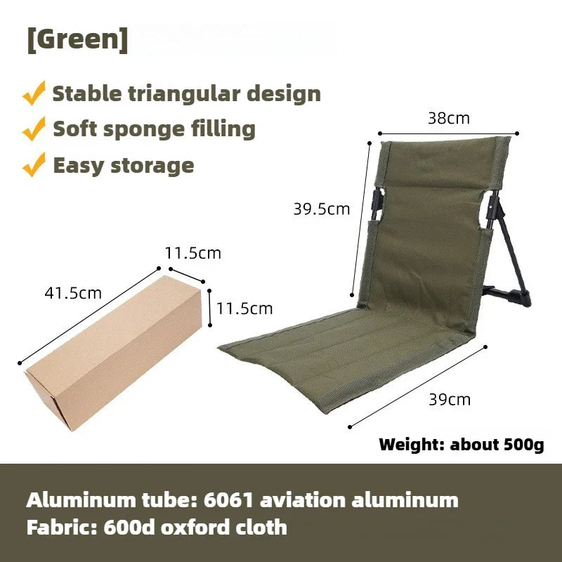 Ultralight Padded Camping Chair with Aluminum Frame and Weatherproof Design