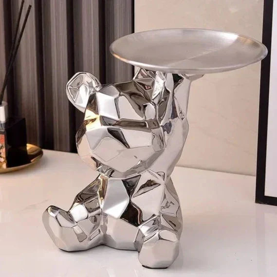 Moderne Geometrische Beer Sculptuur Tray