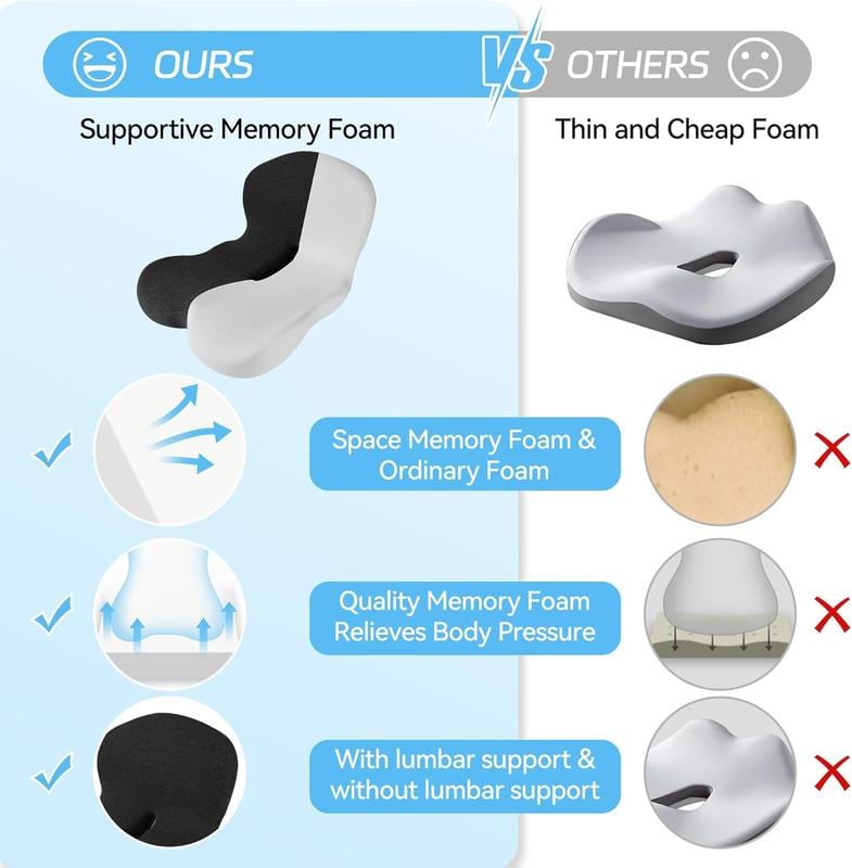 Ergonomic Memory Foam Relaxed Support Cushion