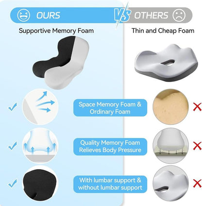 Ergonomic Memory Foam Relaxed Support Cushion