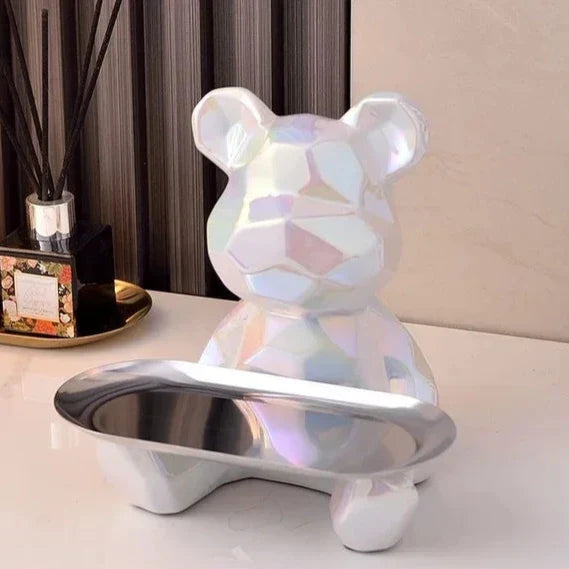 Moderne Geometrische Beer Sculptuur Tray