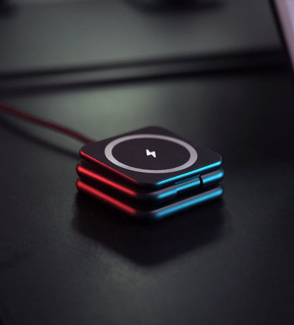 Sleek 3-in-1 Wireless Charging Stand for Desk and Nightstand