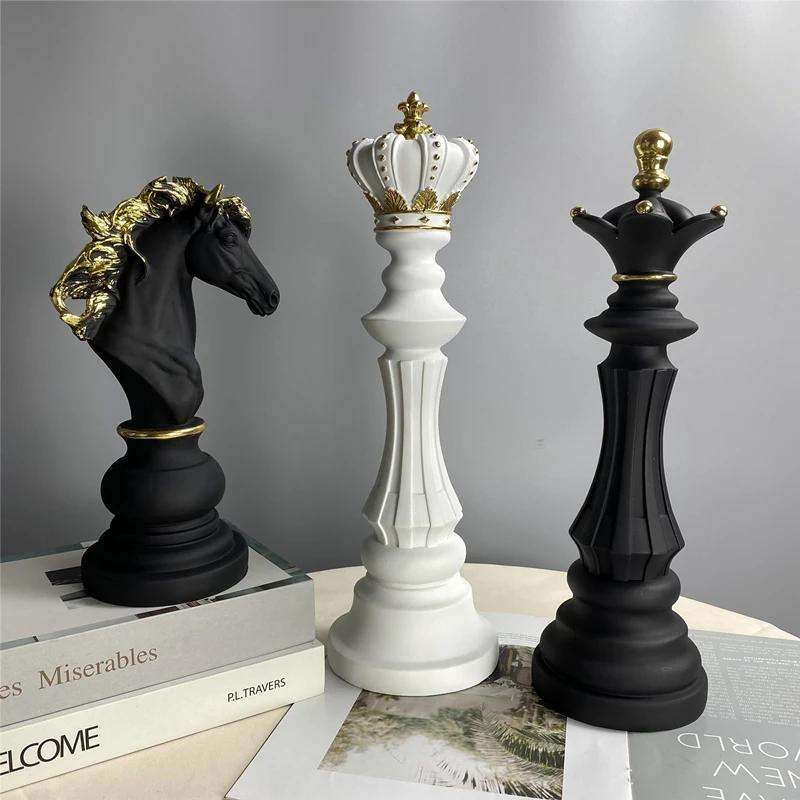 Elegant Modern Chess Piece Sculpture Decor