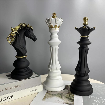 Elegant Modern Chess Piece Sculpture Decor