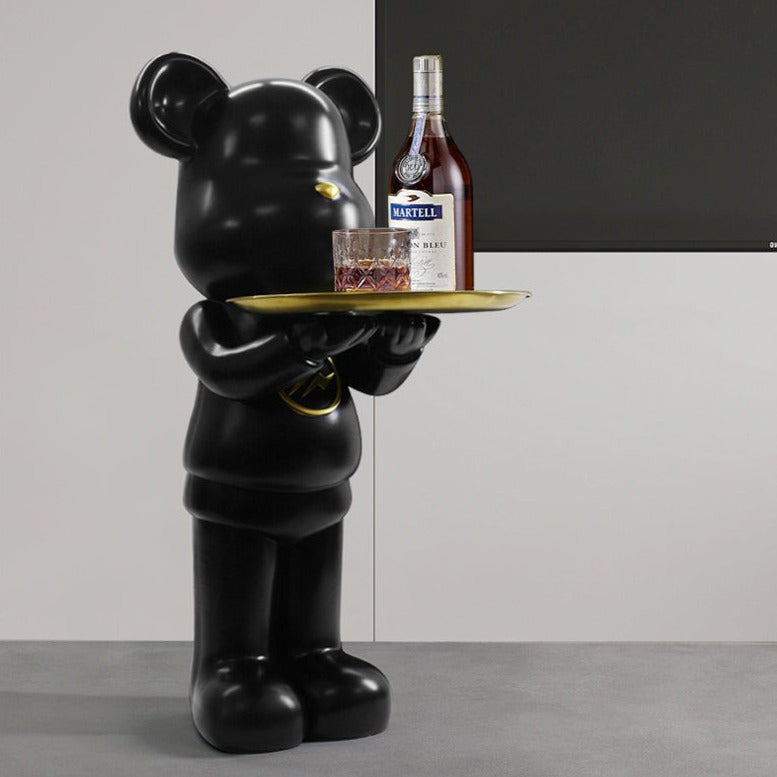 Moderne Beer Beeld Accenttafel met Dienblad