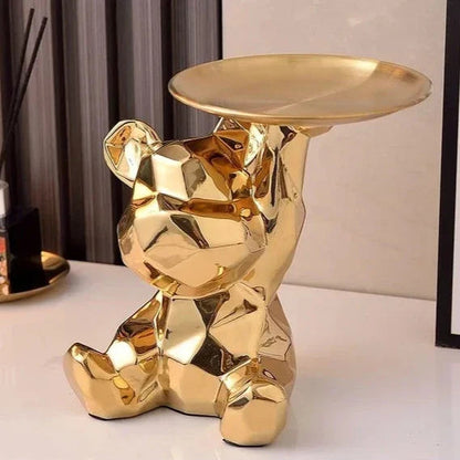 Moderne Geometrische Beer Sculptuur Tray