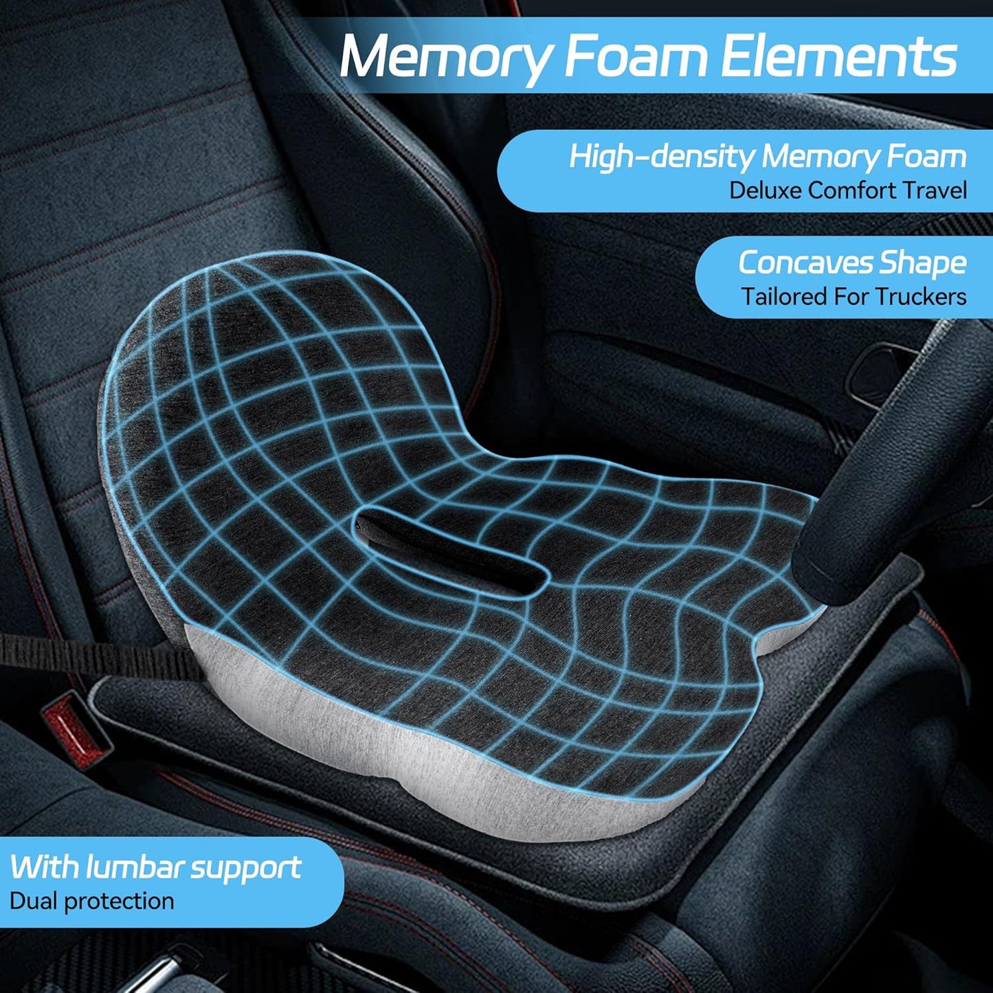 Ergonomic Memory Foam Relaxed Support Cushion